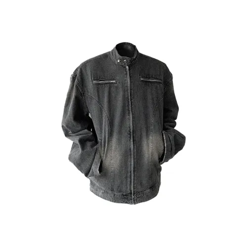 UNthemed Denim Jacket Unisex Black Gray UNthemed Деним Куртка Унисекс Черный Серый