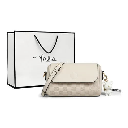 MILLIE'S Коровья кожа Подушка Сумка Сумка через плечо Стандартная Женская Экрю