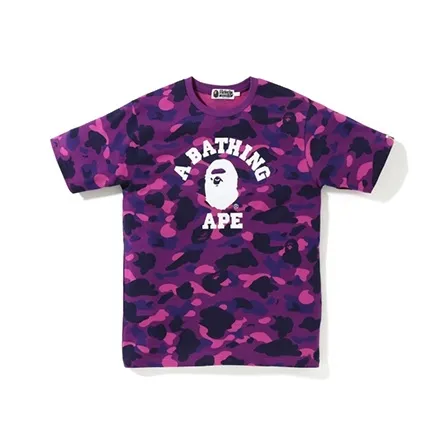A BATHING APE Голова Series T Рубашка Унисекс Фиолетовый Камуфляж