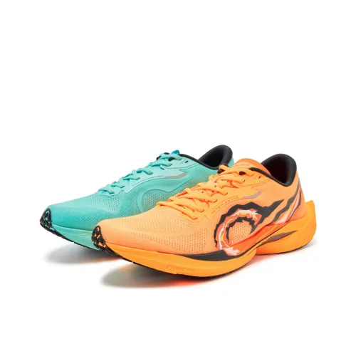 QIAODAN Feiteng 2 PRO Беговые кроссовки Низкий верх Зеленый Оранжевый Мужской