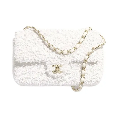 CHANEL Кисточка Блестки Золото Металл Плечевая сумка Обычная Женская Белая
