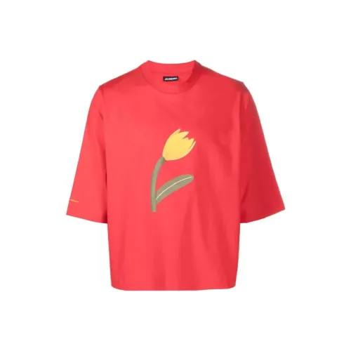Jacquemus Red Men's T-Shirts Джакемо Красный Мужской Т-Ширт