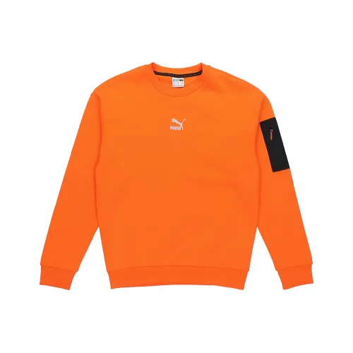 PUMA Casual Loose Пламенный Оранжевый Мужские Толстовки