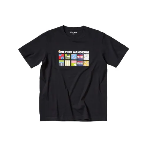 UNIQLO Прямой крой T-рубашка унисекс черного цвета