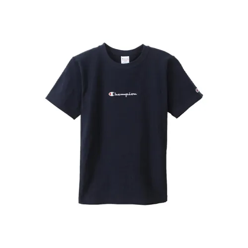 Champion T-рубашка с рукавом с оборванным плечом унисекс темно-синий японская версия