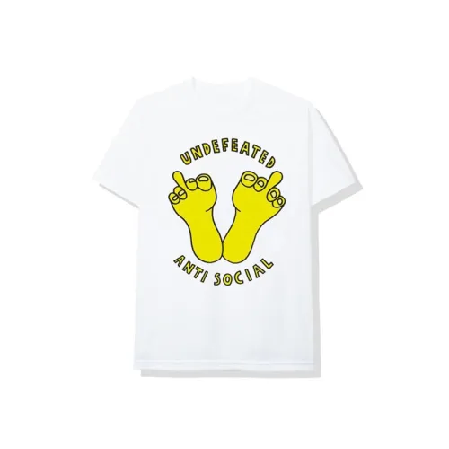 ANTI SOCIAL SOCIAL CLUB x × UNDEFEATED Круглый вырез Облегающий Прямой крой Короткий рукав Т-рубашка Унисекс Белый