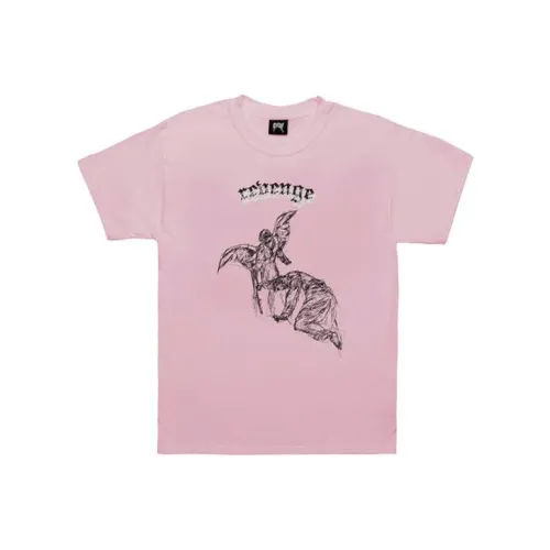 Revenge Прямой крой T-рубашка Мужская Розовая