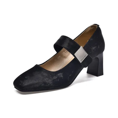 Devanro Грубый каблук Мэри Джейн туфли 8 см женские