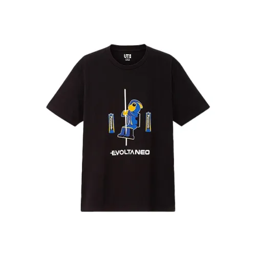 UNIQLO Прямой крой T-рубашка унисекс черного цвета