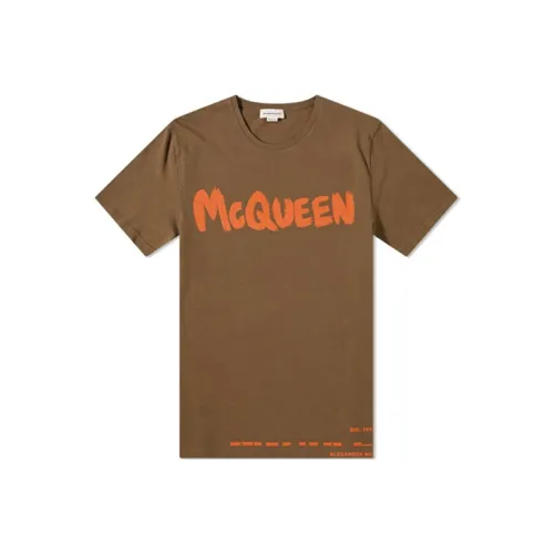 Alexander McQueen Коричневые Мужские T-рубашки