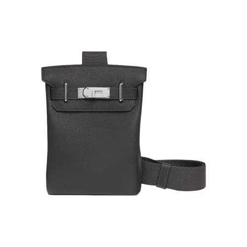 HERMES Hac a Dos Коровья кожа Togo Сумка через плечо Маленькая Унисекс 85 Ардоиз Темно-сланцевый Серый