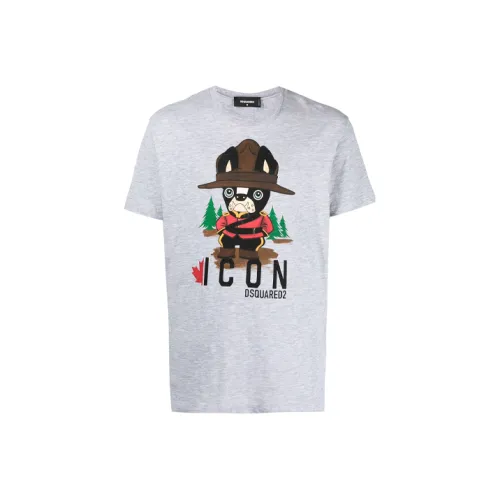 DSQUARED 2 FW21 T Рубашка Мужская Серого цвета