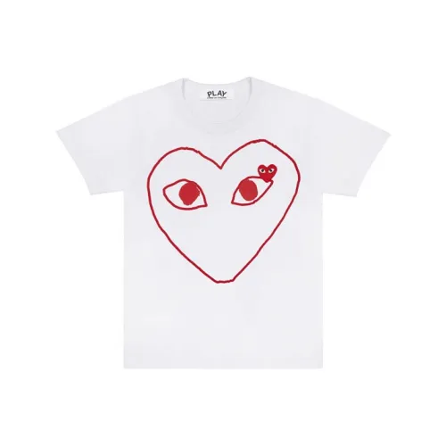 CDG Play Белый Мужской T-Рубашки