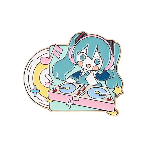GUANGBO Hatsune Miku Cartoon Sweet Fun Melody Цинковый сплав Brooch Значки