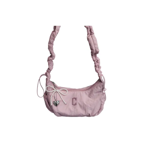 Mlb Base Logo Нейлоновая Сумка через плечо Стандартная Женская Розовая