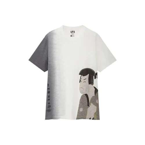 UNIQLO Прямой крой T-рубашка унисекс Айвори