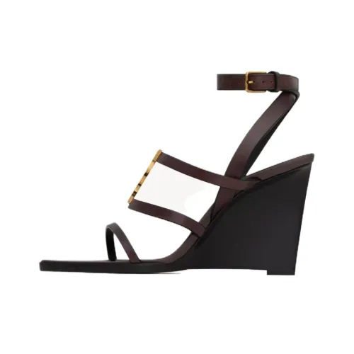 SAINT LAURENT CASSANDRA One Ремешок Сандалии 9 см Женские Коричневый