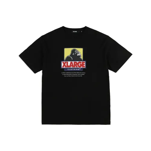 XLARGE Прямой крой T-рубашка унисекс черного цвета