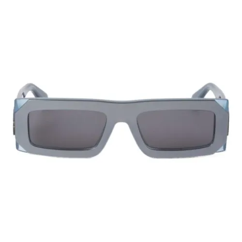 OFF Белый Ацетат Прямоугольные Солнцезащитные очки Мужские Синие