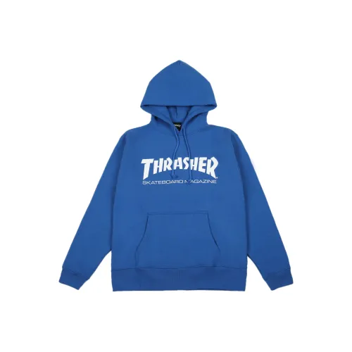 Thrasher С капюшоном Стандартный Свитшот Японская версия Унисекс Королевский синий
