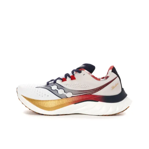 Saucony Endorphin Speed Brown 4 Устойчивые к истиранию Низкие Беговые кроссовки Мужские Белый Синий