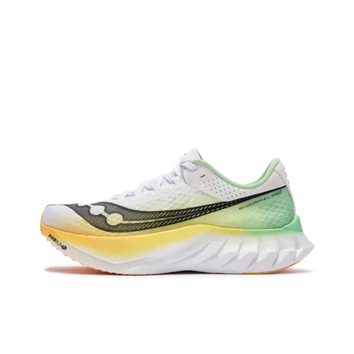 Saucony Endorphin Pro 4 Беговые кроссовки Низкий верх Белый Черный Зеленый Унисекс