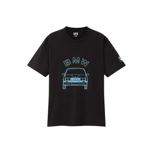 UNIQLO Прямой крой T-рубашка унисекс черного цвета