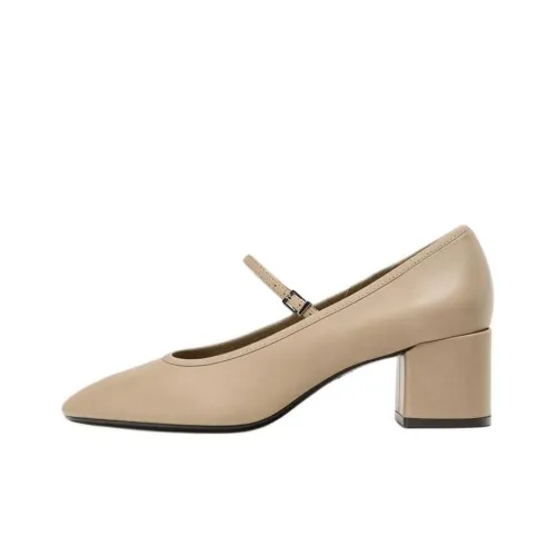 ZARA Туфли Мэри Джейн Светло-бежево-желтые Женские