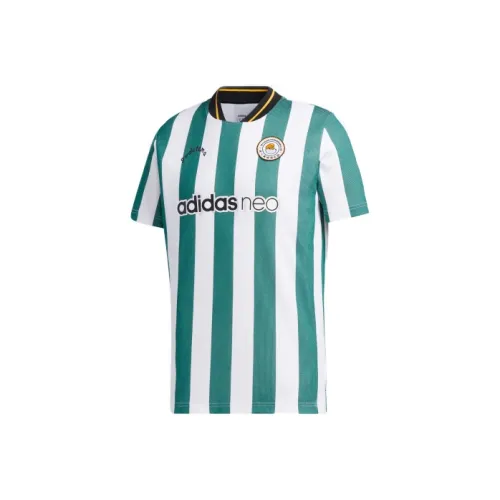 Adidas Neo Прямой крой T-рубашка Мужская Зеленая Белая