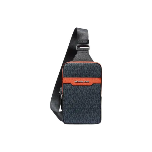 MICHAEL KORS Cooper Покрытый холст Сумка через плечо Sling Сумка Мужская Синий Оранжевый