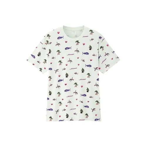 UNIQLO Прямой крой T-рубашка Unisex Light зеленый