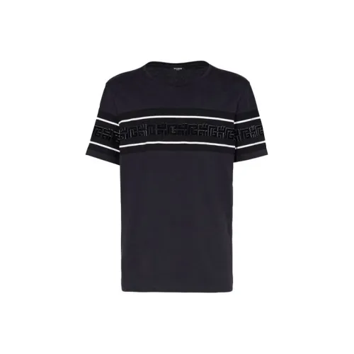 BALMAIN Темно-синие мужские футболки T