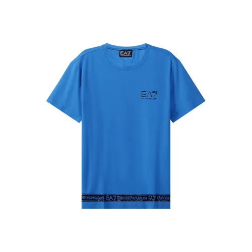 EMPORIO ARMANI Небесно-голубая мужская футболка