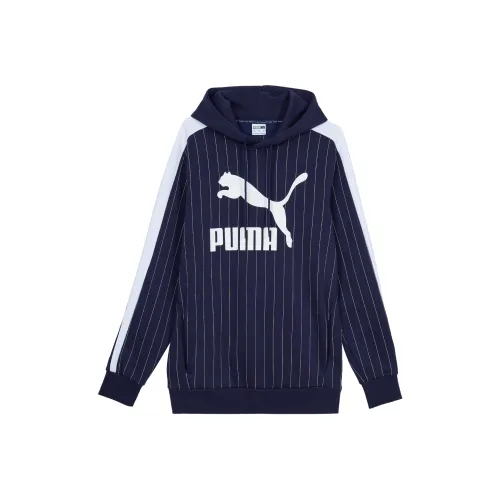 PUMA Полоска Твидовый синий Мужской Свитшот