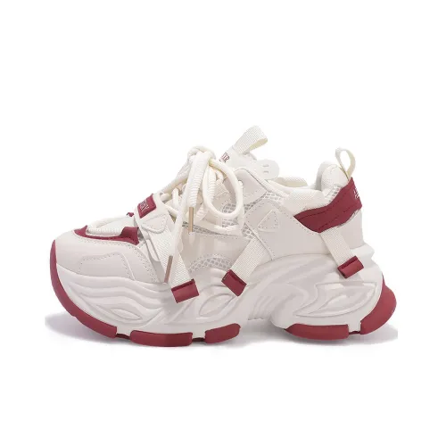 Shen Linsen Slip-resistant Abrasion-resistant Low Top Skateboard Shoes Women's Beige Red Шен Линсен Противоскользящие Износостойкие Низкие Кроссовки для Скейтбординга Женские Бежево-красные