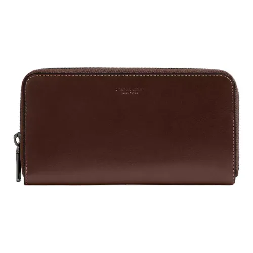 COACH Аккордеонный кошелек из коровьей кожи маленький мужской коричневый