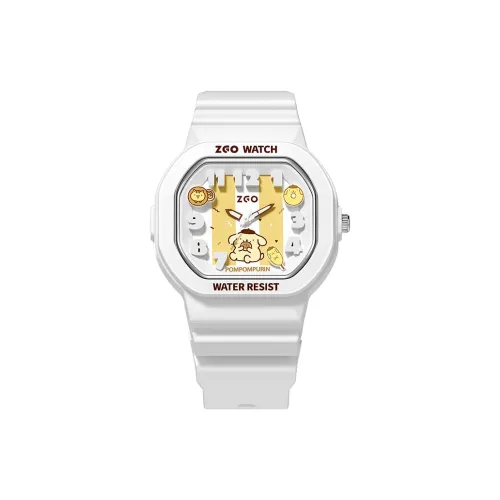 Zgo Sanrio Co Branded Кварцевый механизм TPU Ремешок Часы Унисекс Белый циферблат