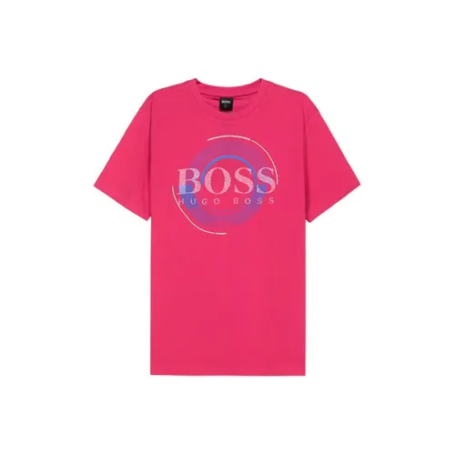 Hugo Boss Розовый Красный Мужская T-Рубашка