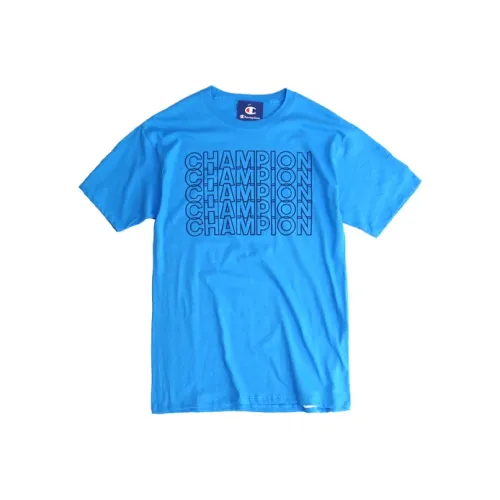 Champion SS20 Straight Fit T-Shirt US Version Men's Blue Чемпион SS20 Прямой крой T-Рубашка US Версия Мужская Синяя