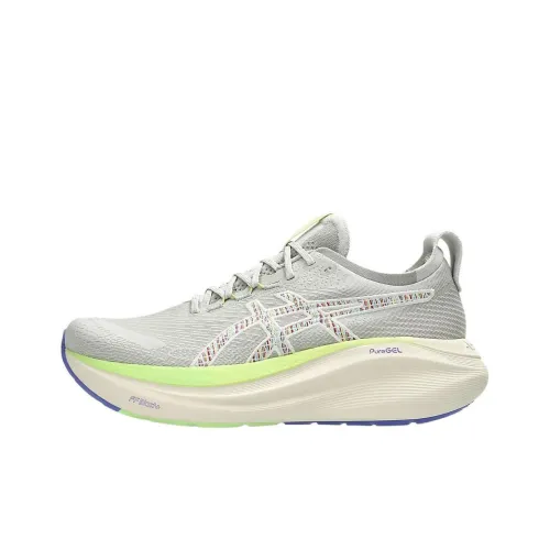 Asics Gel Nimbus 27 Low Топ Повседневные Беговые Кроссовки Мужские Серый Зеленый