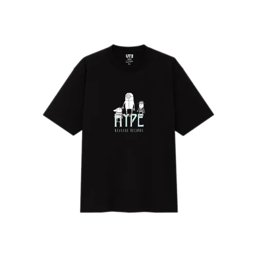 UNIQLO Прямой крой T-рубашка мужская черная