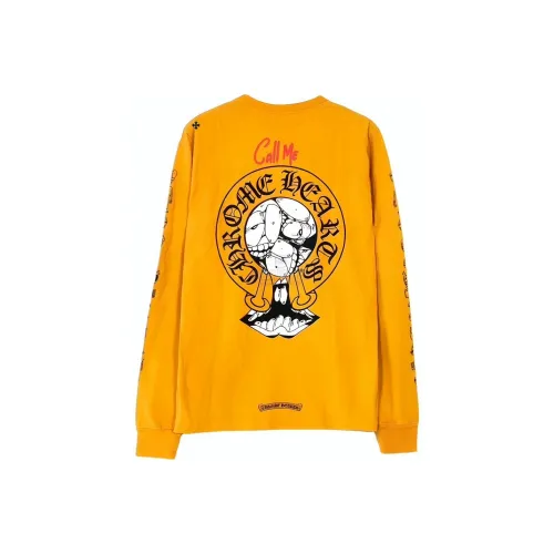 Chrome Hearts Matty Мальчик Логотип Crewneck Толстовка T Рубашка Унисекс Имбирно-желтый