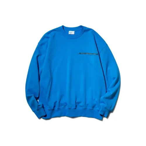 ROARINGWILD Круглый вырез Свободный крой Большой размер Свитшот Унисекс Небесно-голубой