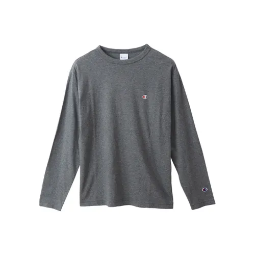 Champion Длинный рукав Т-рубашка Японская версия Мужская Серый