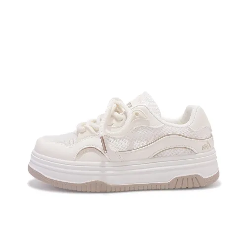 Slip Resistant Abrasion Resistant Low Top Скейтборд Кроссовки Женские Бежевые