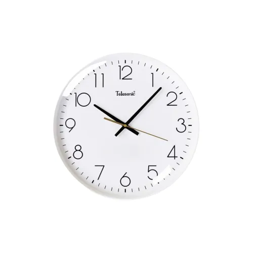 TELESONIC Механизм с плавным ходом секундной стрелки Стена Часы Унисекс Белый