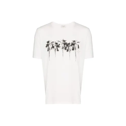 SAINT LAURENT Белая Мужская Футболка