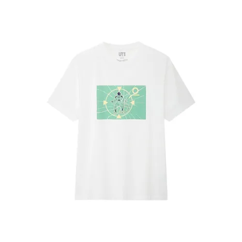 UNIQLO Прямой крой T-рубашка унисекс белого цвета