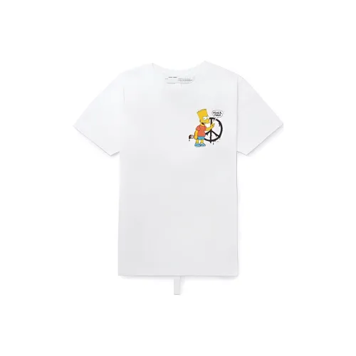 OFF Белый x The Simpsons Регулярная футболка мужская белого цвета обычный крой