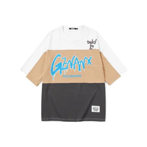 GENANX Локоть Длина (размер в длину) Sleeved T Рубашка Унисекс Белый